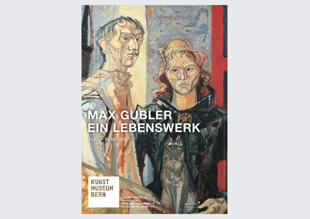 Max Gubler, Doppelbildnis mit Katze, um 1952. Öl auf Leinwand, 162 x 130 cm, Museum zu Allerheiligen, Schaffhausen.
 - © Eduard, Ernst und Max Gubler-Stiftung, Zürich