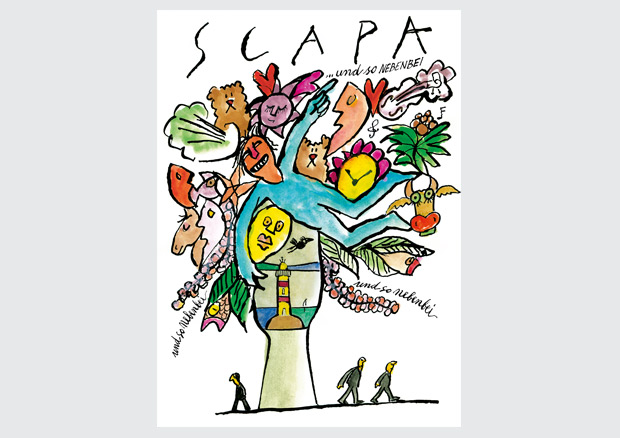 Ted Scapa, SCAPA ... und so NEBENBEI, Acryl auf Papier, 50 x 35 cm. Privatbesitz - 
