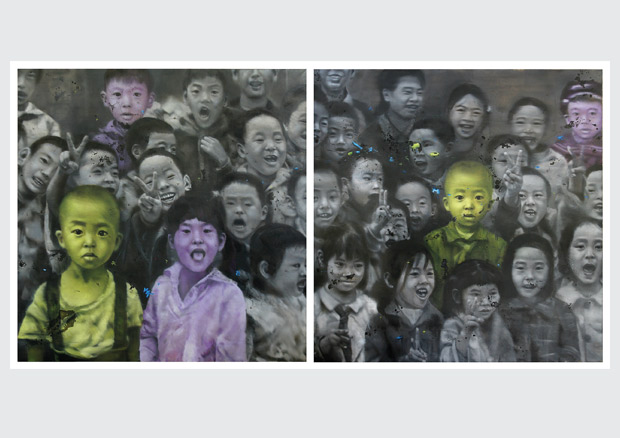 Li Tianbing, Ensemble # 1 + 2, 2008, Öl auf Leinwand / Oil on canvas, 2 Tafeln / 2 panels, 200 x 400 cm 

 - © the artist. M+ Sigg Collection, Hong Kong. By donation