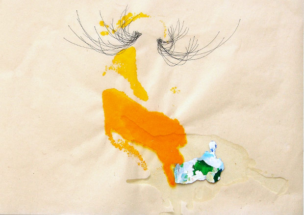 Michael Günzburger, Ohne Titel (2009), Acryl, Tinte und Tusche auf Reispapier, 34.5 x 24.5 cm - © Der Künstler