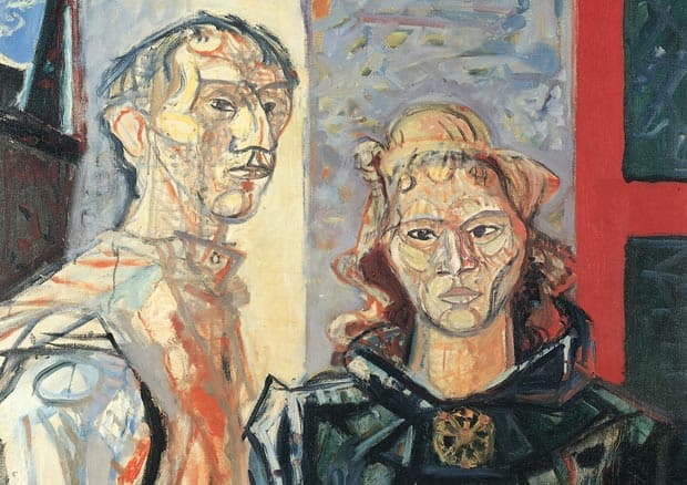 Max Gubler-Doppelbildnis-mit-Katze-um-1952